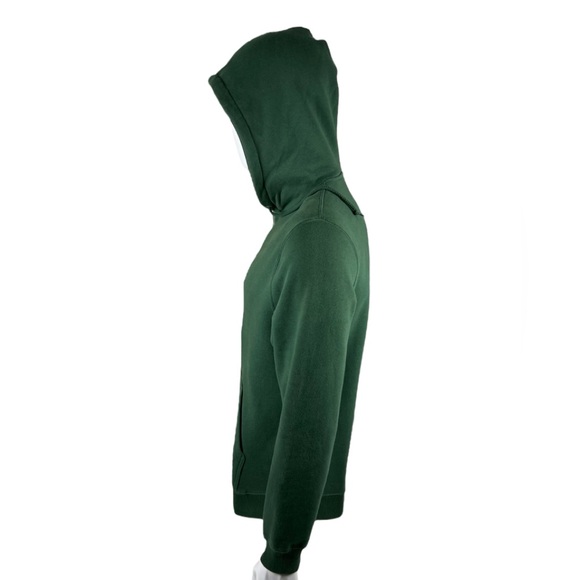 Stussy Mens Medium Hoodie Sweatshirt Green Embroidered Logo Cotton Blend - Picture 3 of 10